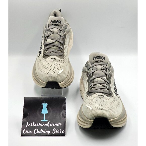 Hoka One One Men's Light Gray  Bondi 8 Athletic Running Shoes Sz 10D 2812 - Picture 3 of 16